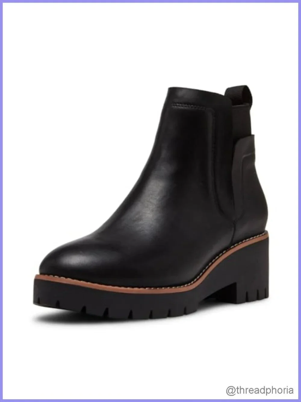 Waterproof Leather Ankle Bootie with Pull Tab and Cushioned Insole